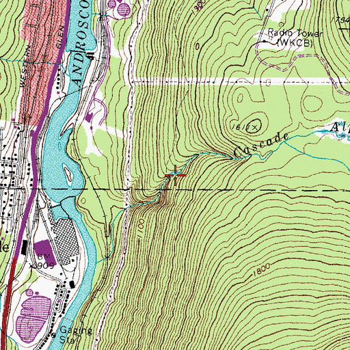 Topographic Map of Cascade Alpine Water Supply Dam, NH