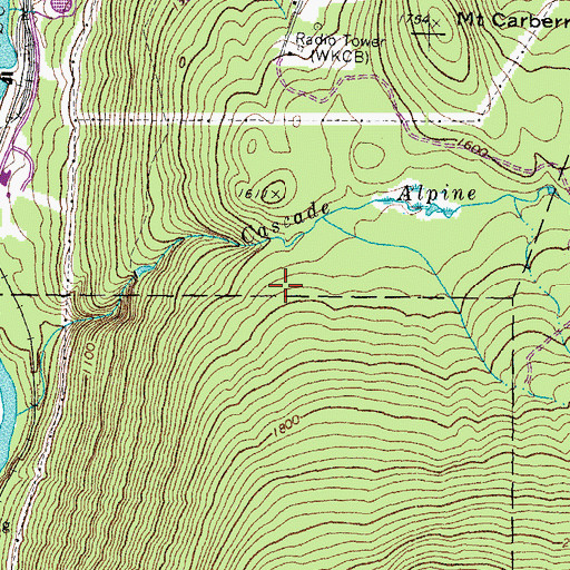 Topographic Map of Cascade Brook Reservoir, NH