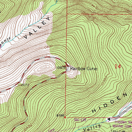 Topographic Map of Rainbow Curve, CO