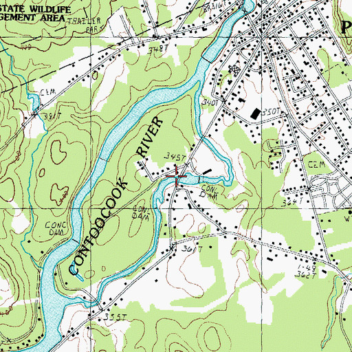 Topographic Map of Briar Hydro Penstock Intake Dam, NH