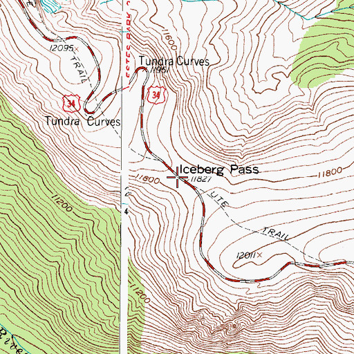 Topographic Map of Iceberg Pass, CO