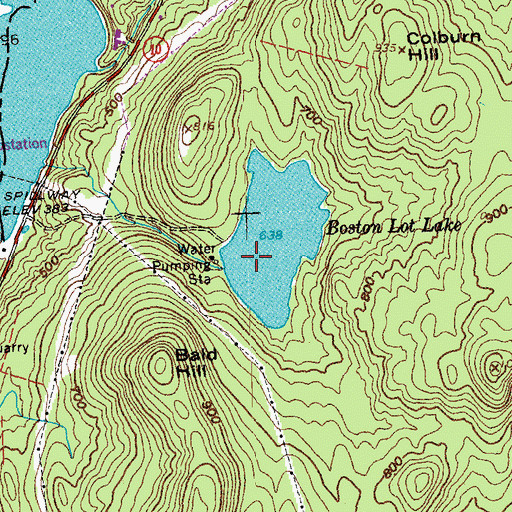 Topographic Map of Boston Lot Lake Dam, NH