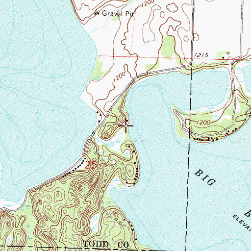 Topographic Map of Big Birch Lake Dam, MN
