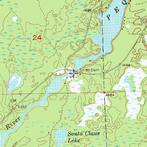 Topographic Map of Smith Lake, MN