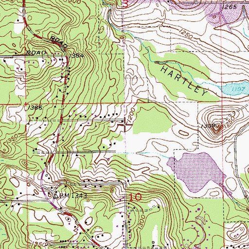 Topographic Map of Hartley Pond, MN