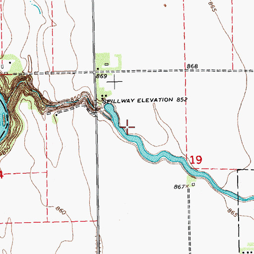 Topographic Map of Nielsville Dam, MN