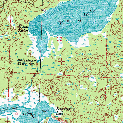 Topographic Map of Bass Lake Dam, MN