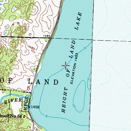 Topographic Map of Height of Land Dam, MN