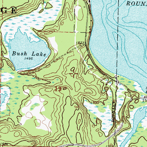 Topographic Map of Round Lake Dam, MN