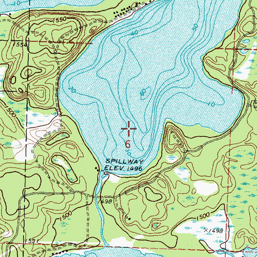 Topographic Map of Many Point Lake Dam, MN