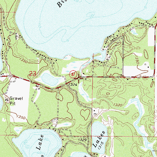 Topographic Map of Portage Lake Dam, MN
