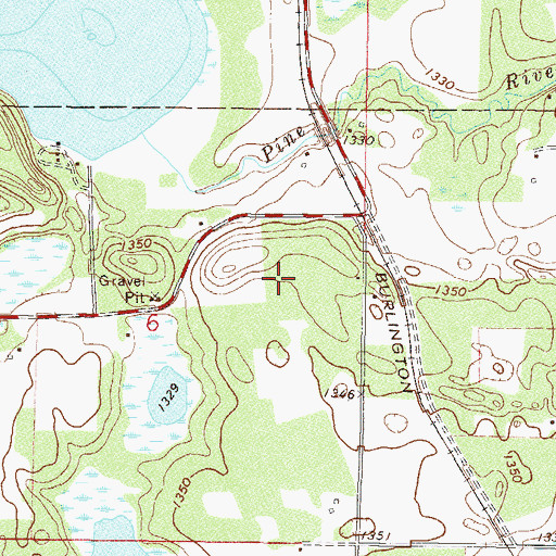 Topographic Map of Pine Mountain Lake, MN