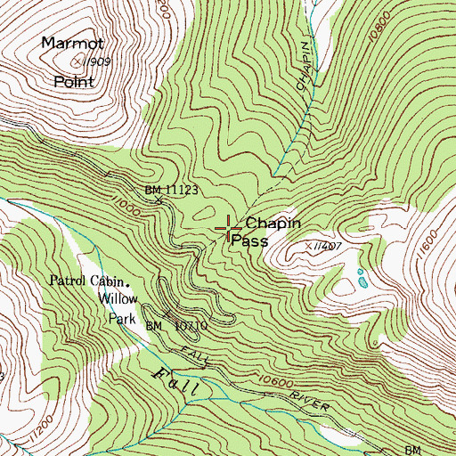 Topographic Map of Chapin Pass, CO