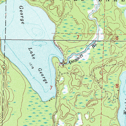 Topographic Map of George Lake Dam, MN