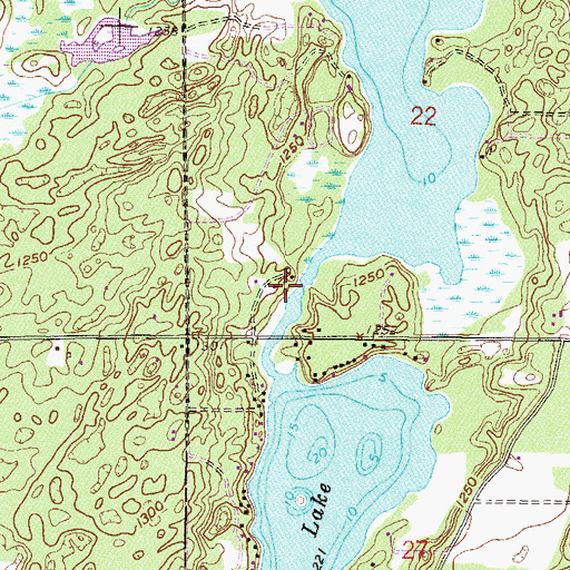 Topographic Map of Sibley Lake Dam, MN
