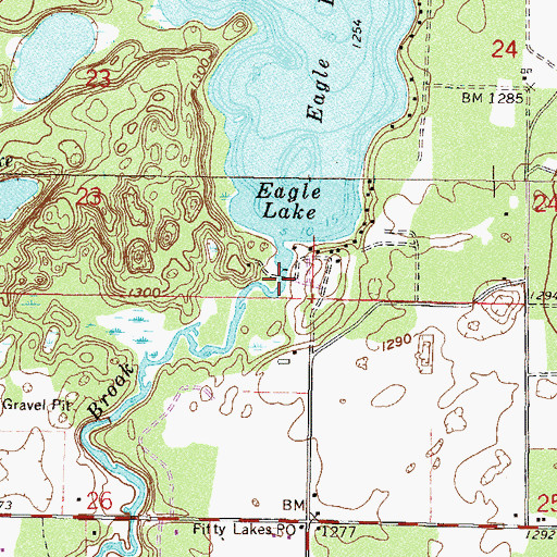 Topographic Map of Eagle Lake Dam, MN