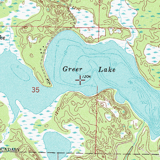 Topographic Map of Greer Lake, MN