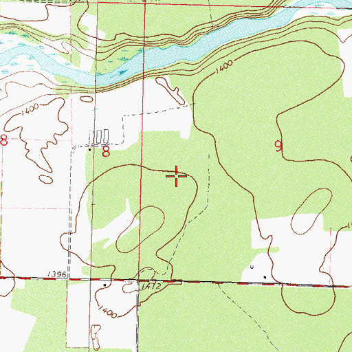 Topographic Map of Roosevelt Lake Dam, MN