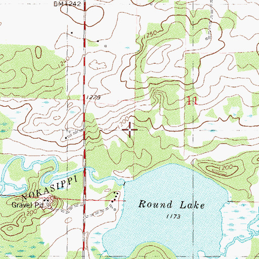 Topographic Map of Round Lake Dam, MN