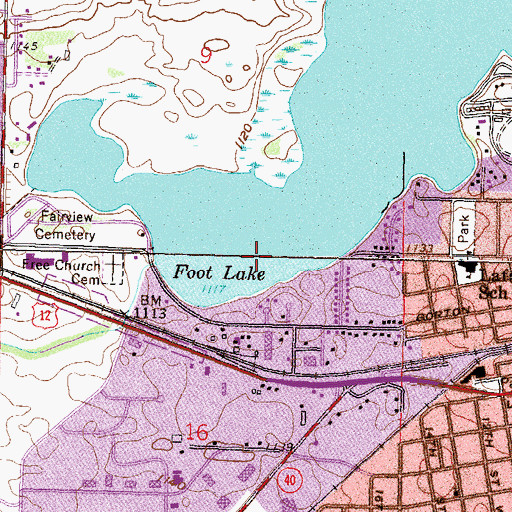 Topographic Map of Foot Lake Dam, MN