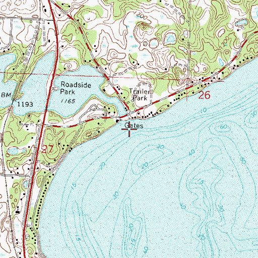 Topographic Map of Nest Lake Dam, MN