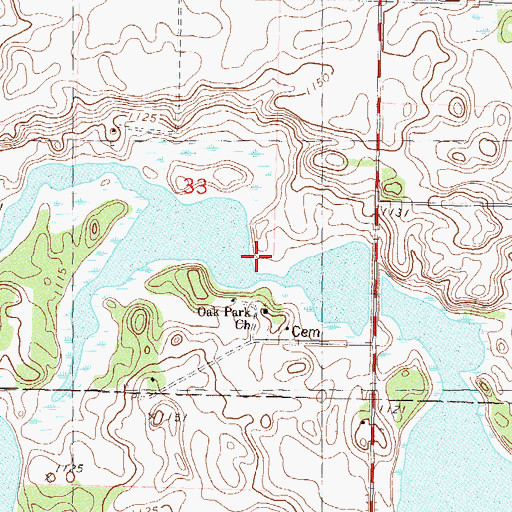 Topographic Map of Little Kandiyohi Lake, MN
