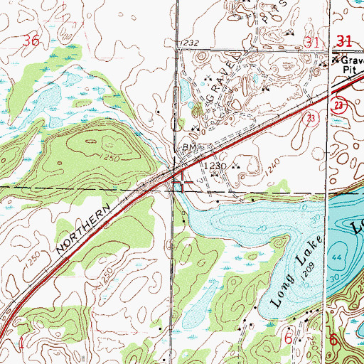 Topographic Map of Long Lake Dam, MN