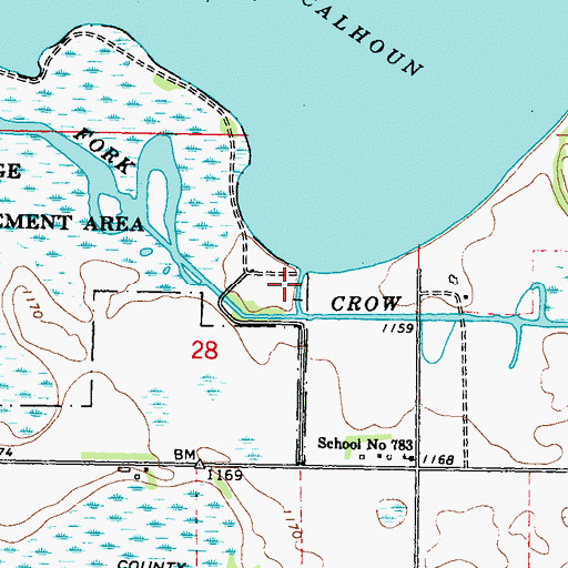 Topographic Map of Calhoun Lake Dam, MN