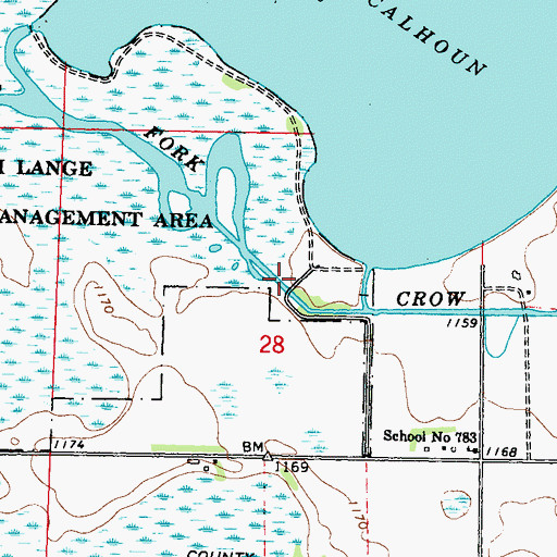 Topographic Map of Crow River Reservoir, MN