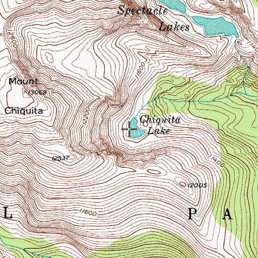 Topographic Map of Chiquita Lake, CO