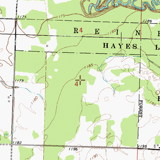 Topographic Map of Hayes Lake, MN