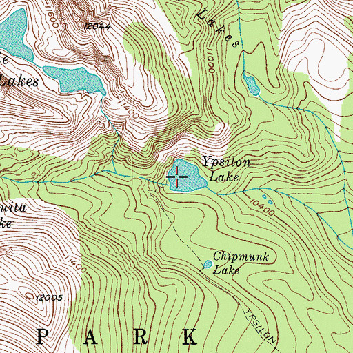 Topographic Map of Ypsilon Lake, CO