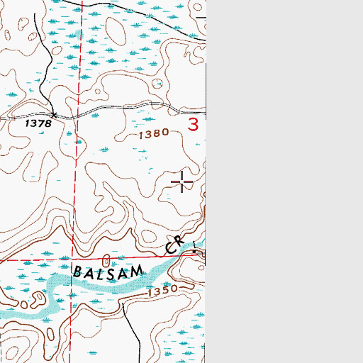 Topographic Map of Balsam Lake, MN