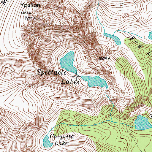 Topographic Map of Spectacle Lakes, CO