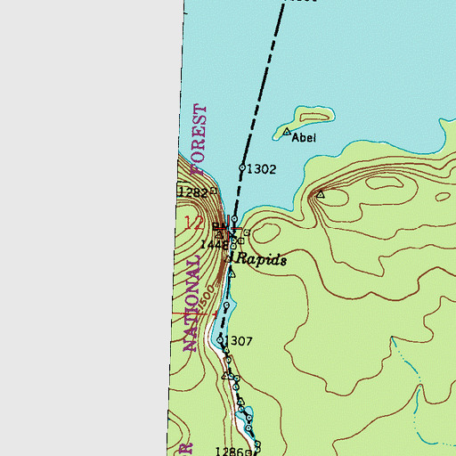 Topographic Map of South Fowl Lake Dam, MN