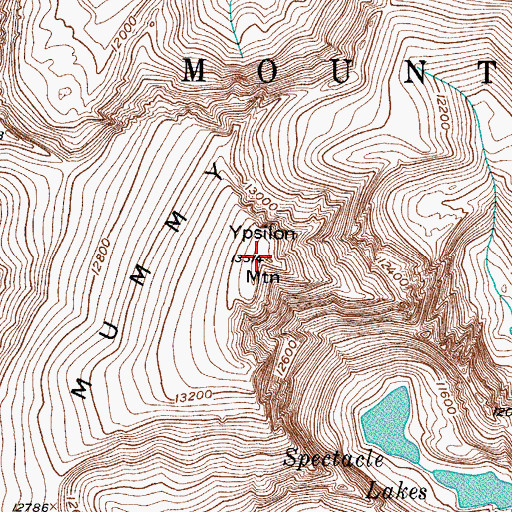 Topographic Map of Ypsilon Mountain, CO
