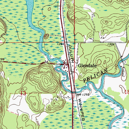 Topographic Map of Pelican Lake Dam, MN