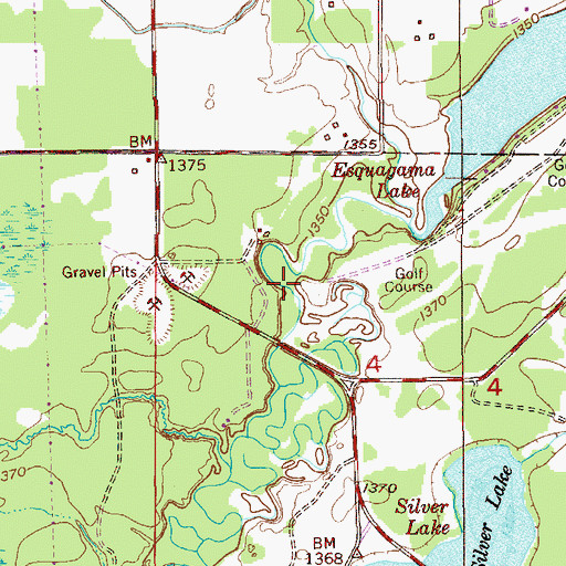 Topographic Map of Esquagama Lake, MN