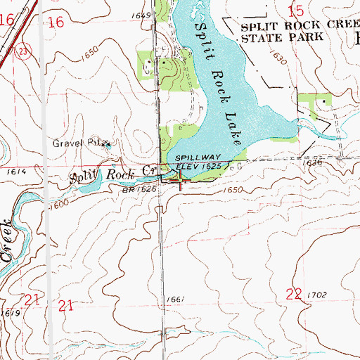 Topographic Map of Splitrock Lake Dam, MN