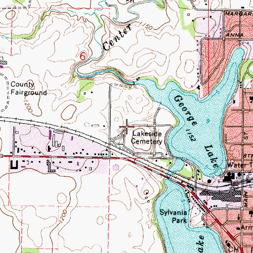 Topographic Map of George Lake Dam, MN