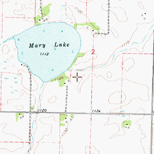 Topographic Map of Mary Lake Dam, MN