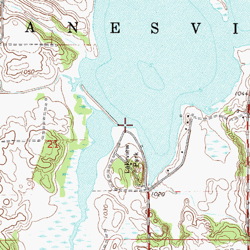 Topographic Map of Elysian Lake Dam, MN