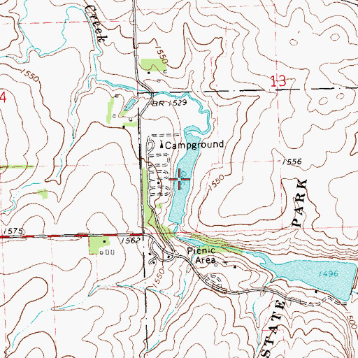 Topographic Map of North Mound Creek Pool, MN