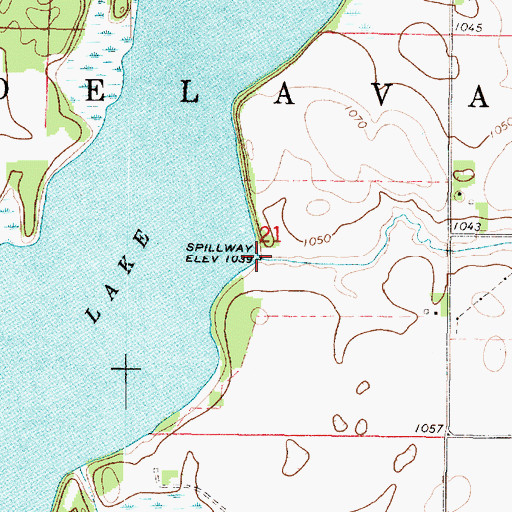 Topographic Map of Rice Lake Dam, MN