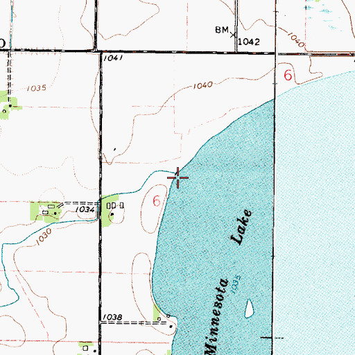 Topographic Map of Minnesota Lake Dam, MN