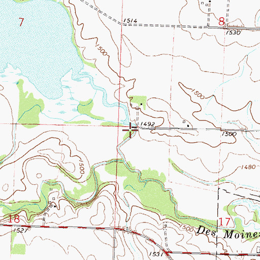 Topographic Map of Shetek Lake Dam, MN