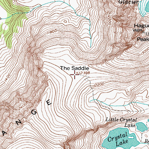 Topographic Map of The Saddle, CO