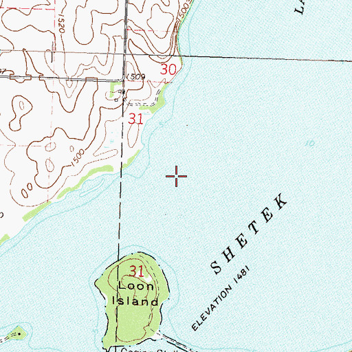 Topographic Map of Lake Shetek, MN