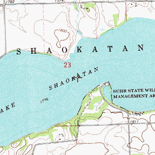 Topographic Map of Shaokotan Lake Dam, MN