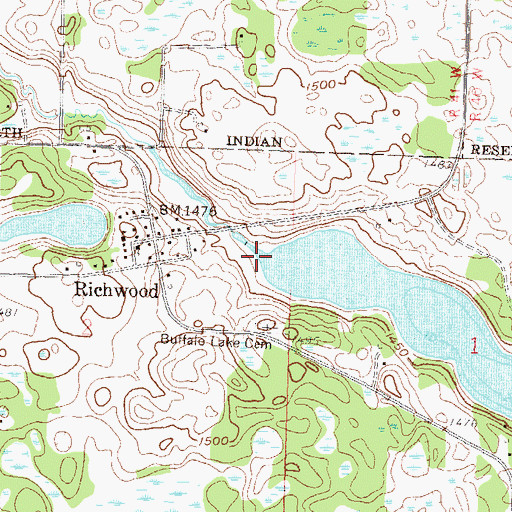 Topographic Map of Buffalo Lake, MN